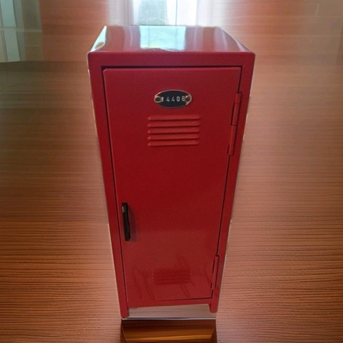Small metal locker red about - small,