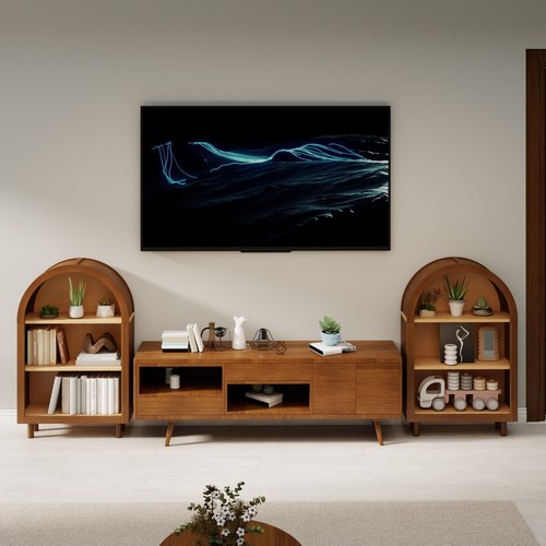 Arched small bookcase walnut - arched,