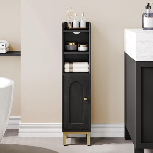 Compact black bathroom storage - compact,